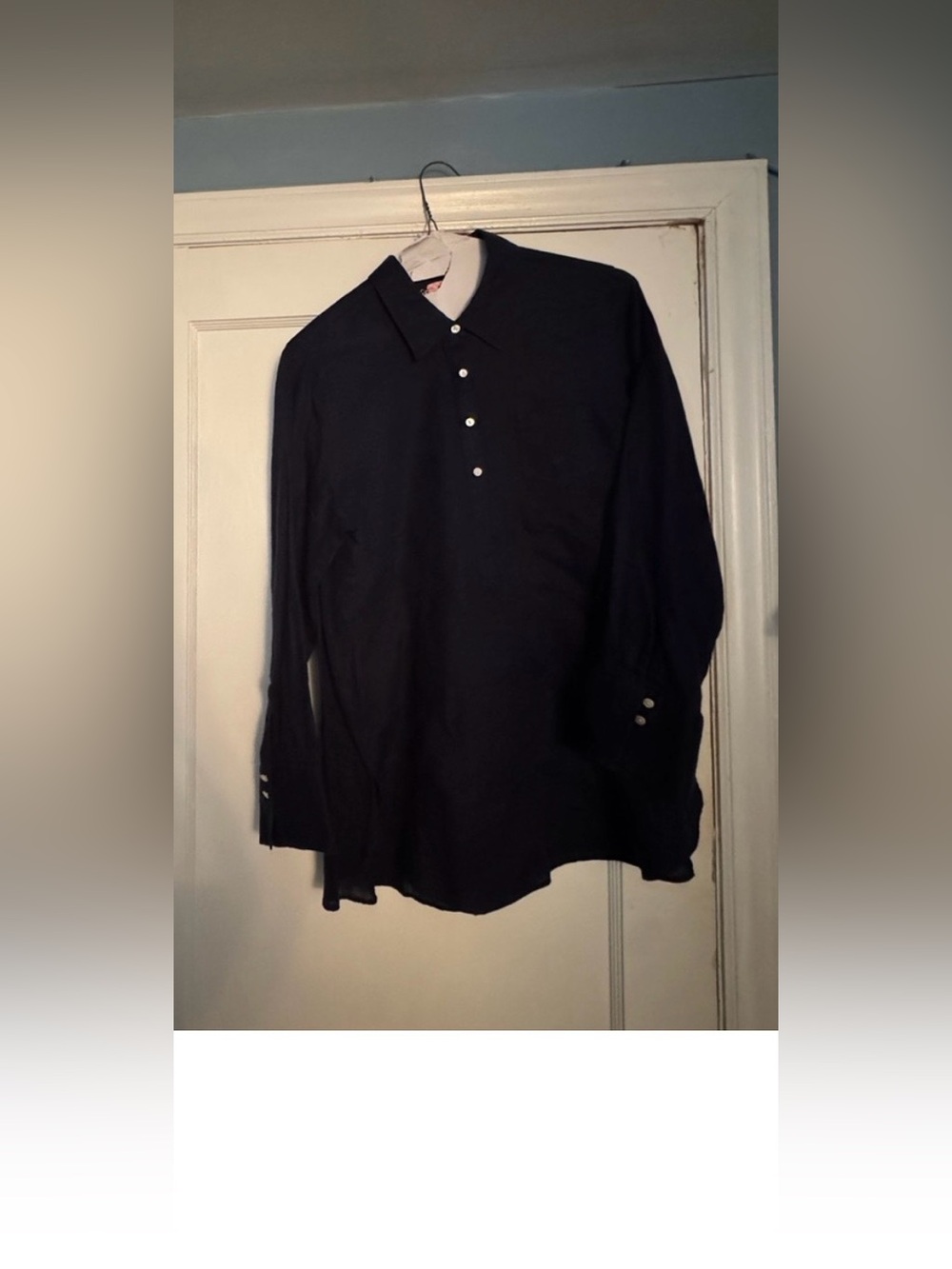 Lilly Pulitzer Deanna Navy Blue Linen Popover Tunic Size 12 Worn 2X